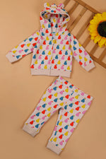 Bunny Ears Cotton Fleece Hoodie Peach Set!