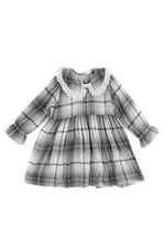 White Plaid Tartan Collar Dress