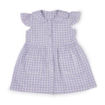 Girls Seersucker Purple Check Dress