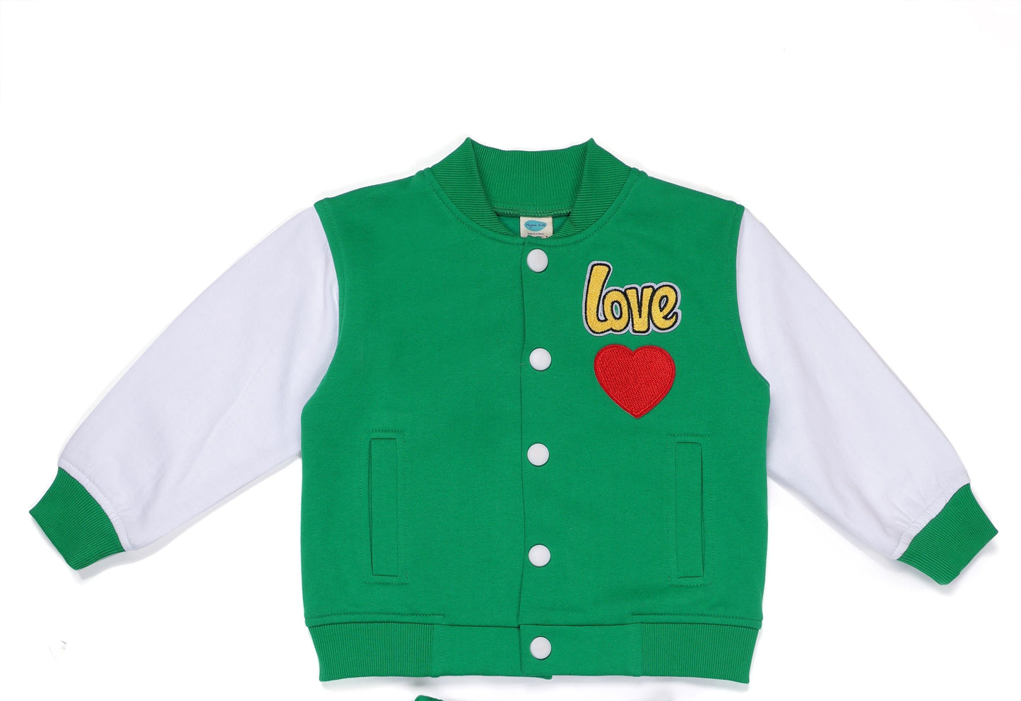 Patchwork Green Fleece Heart Jacket