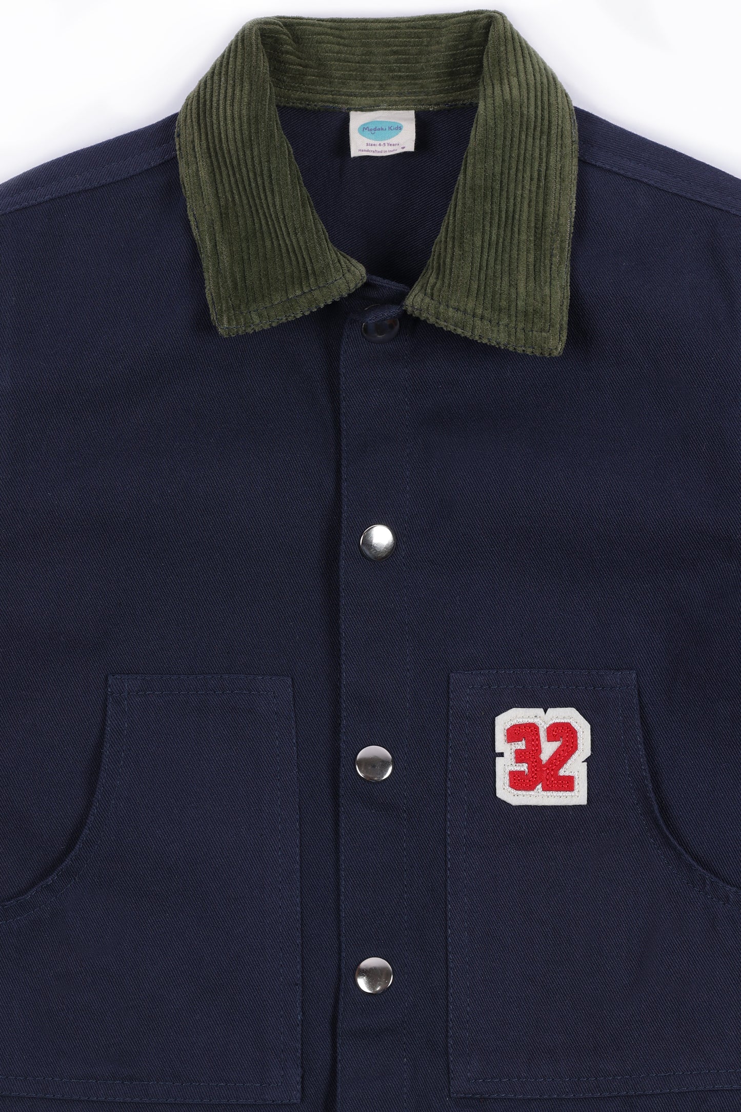 Navy Harrington Cotton Twill Shacket