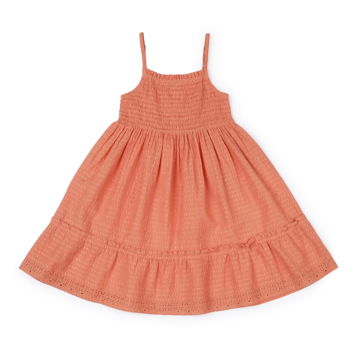 Schfili Orange Tiered Dress