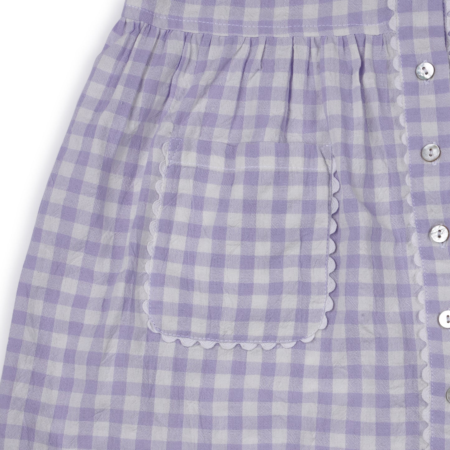 Girls Seersucker Purple Check Dress