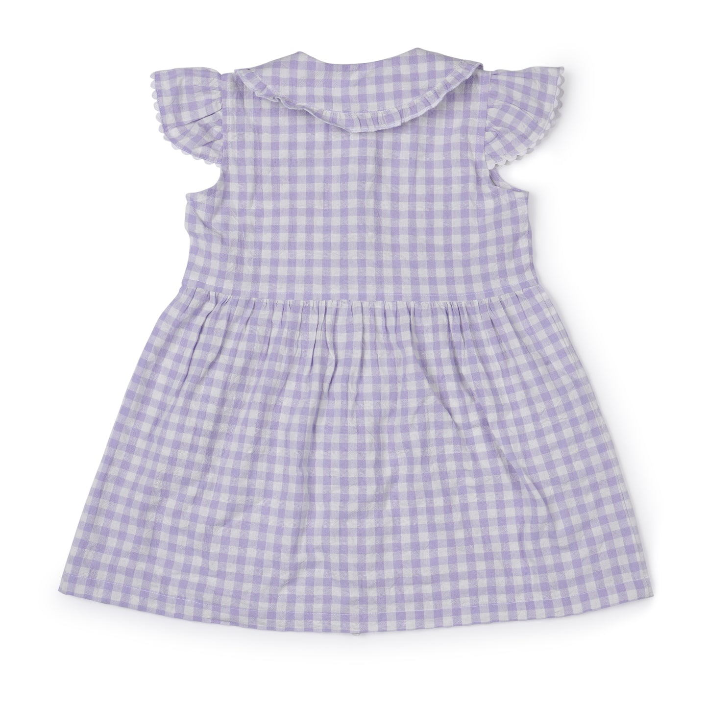 Girls Seersucker Purple Check Dress