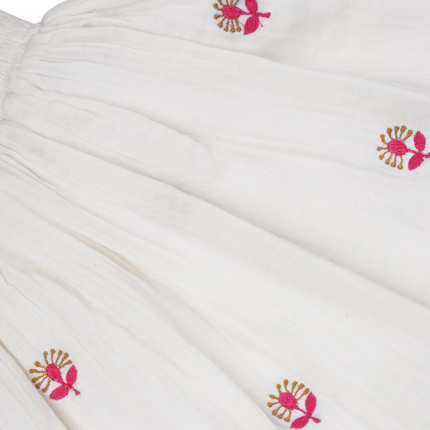 Hand Embroidred Muslin Skirt Set