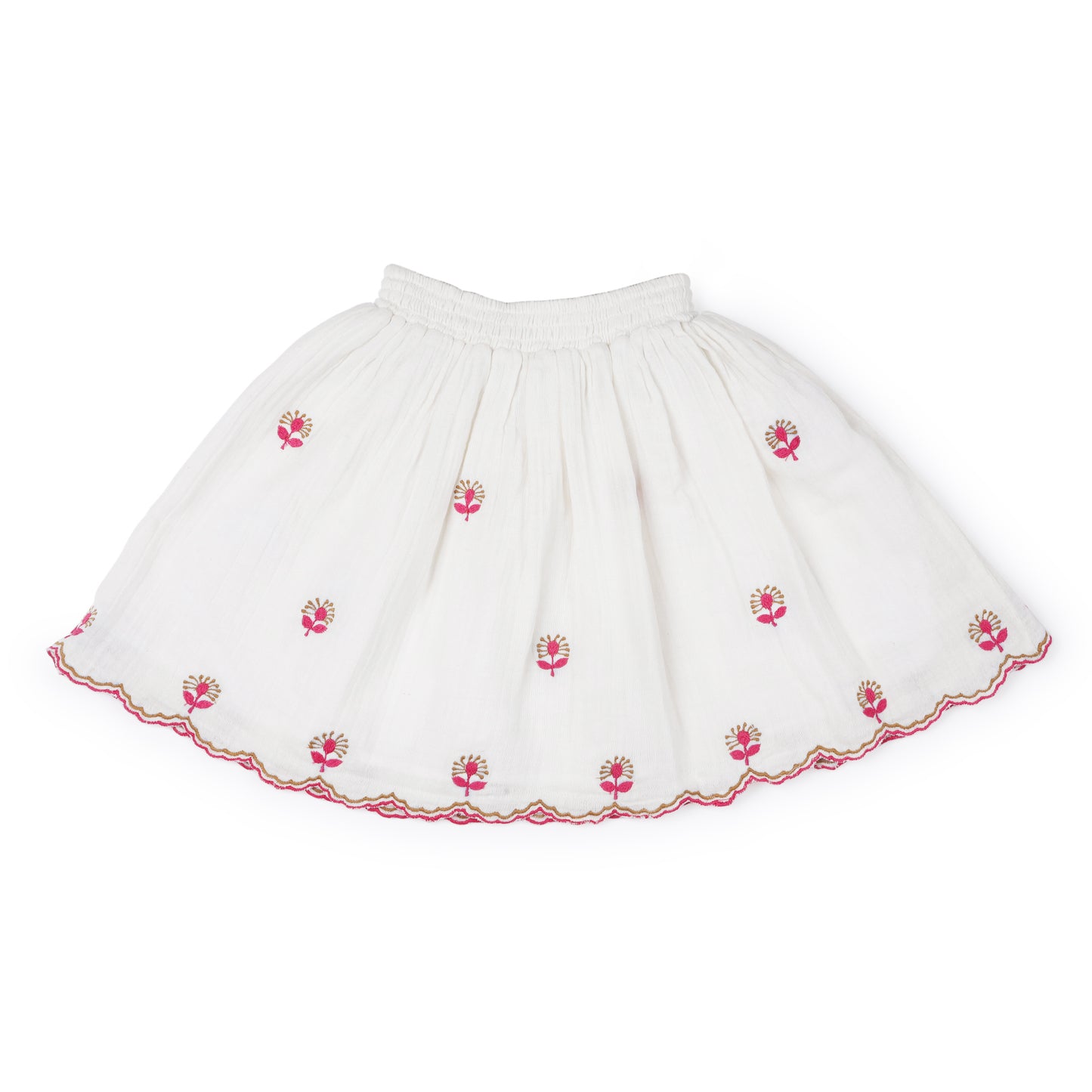 Hand Embroidred Muslin Skirt Set