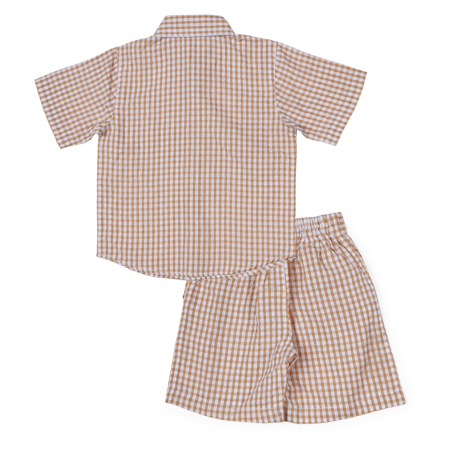 Seersucker Boys Brown Gingham Check Co-ord Set