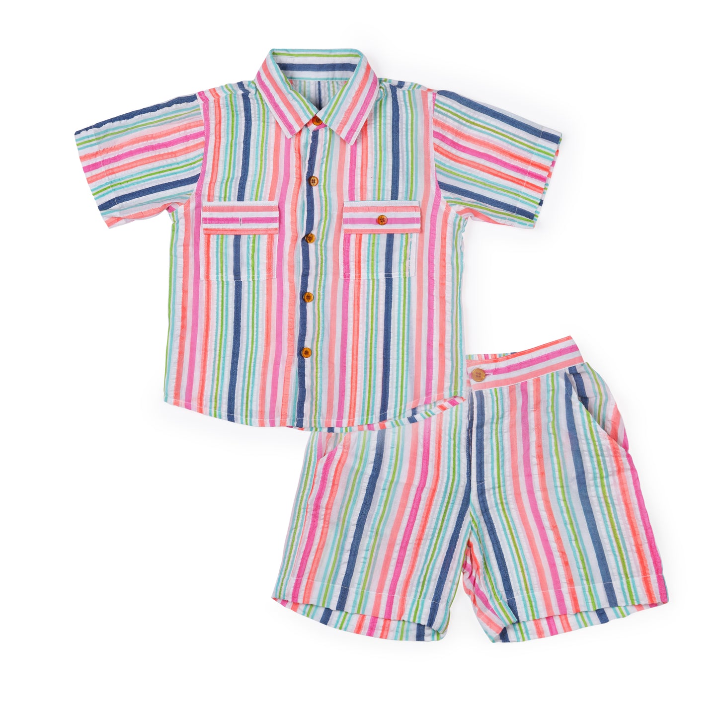 Seersucker Boys Multi-Stripe Co-ord Set