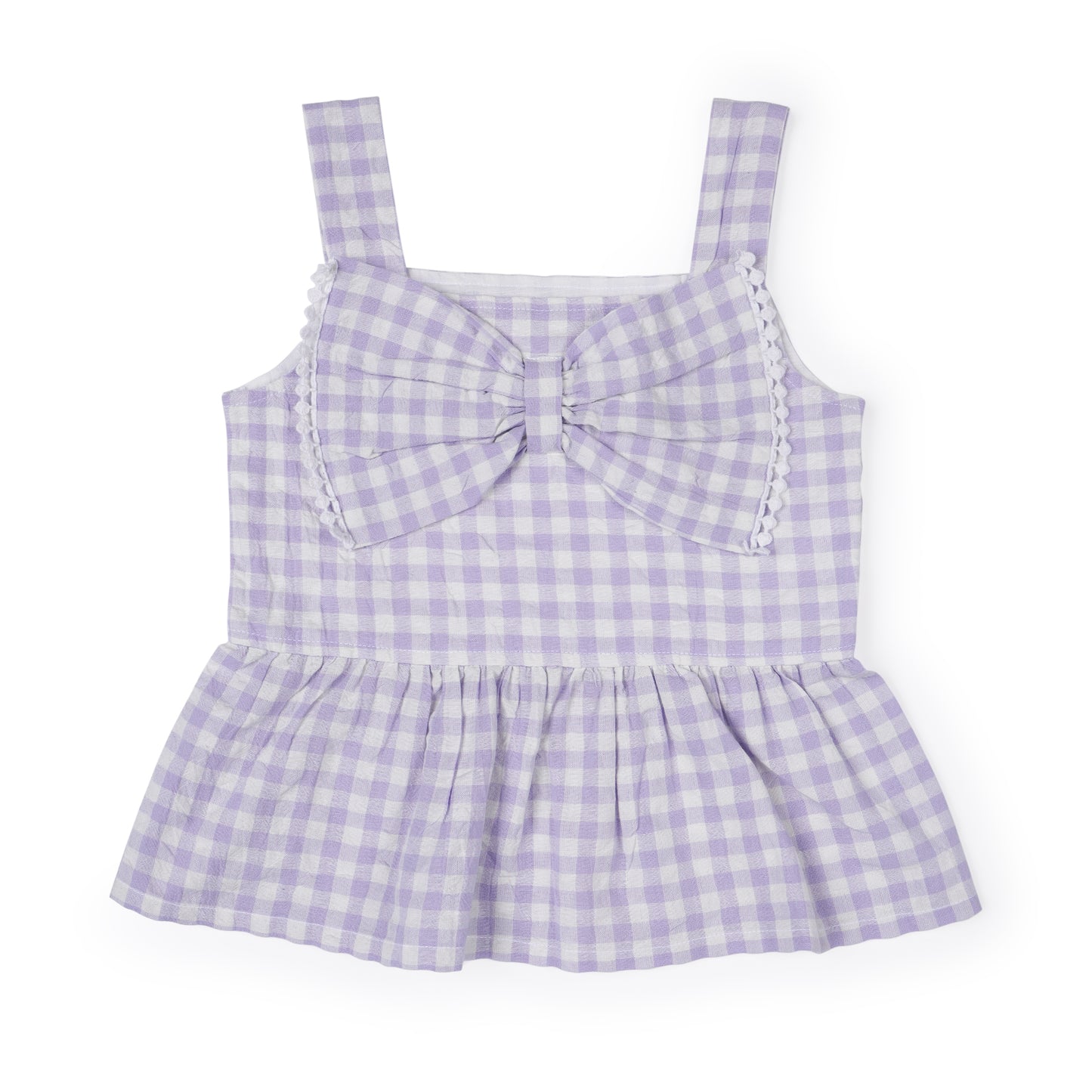 Girls Blue Bow Lace Detail Co-ord Set