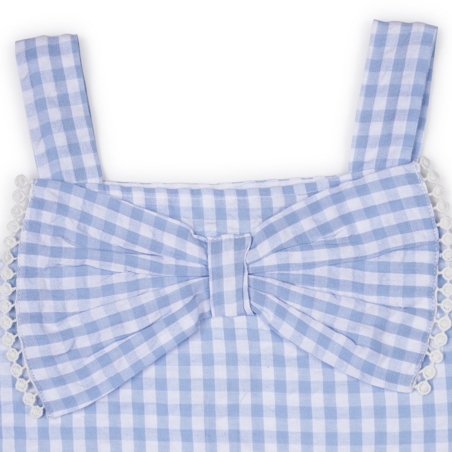 Girls Blue Bow Lace Detail Co-ord Set