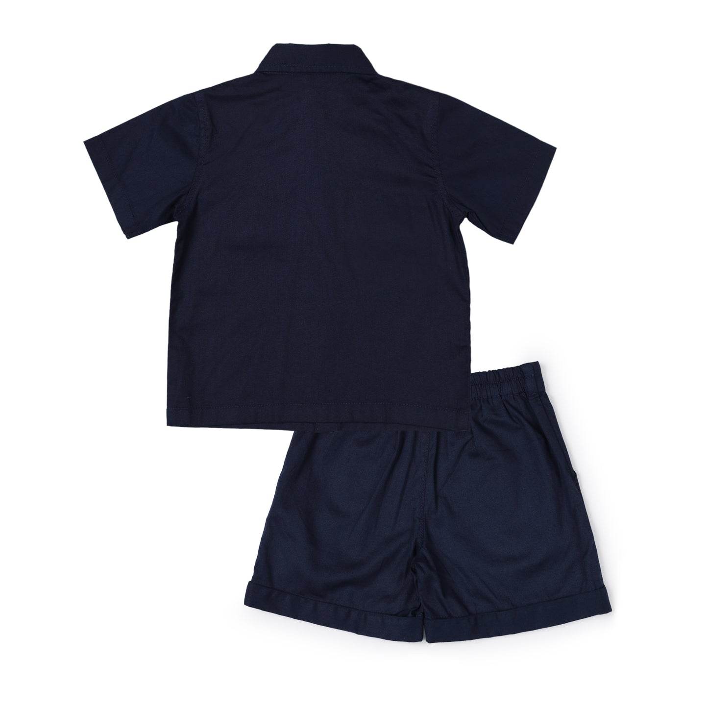 Cotton Twill Korean Style Blue Boys Co-ord Set