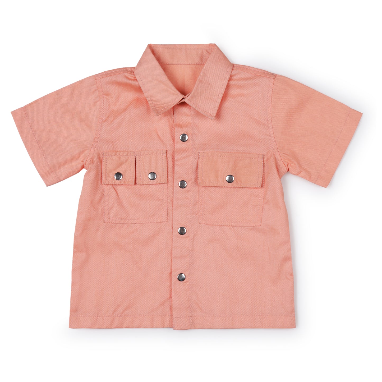 Cotton Twill Korean Style Peach Boys Co-ord Set