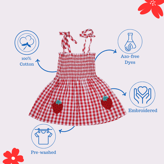 Patchwork Red Strawberry Dress