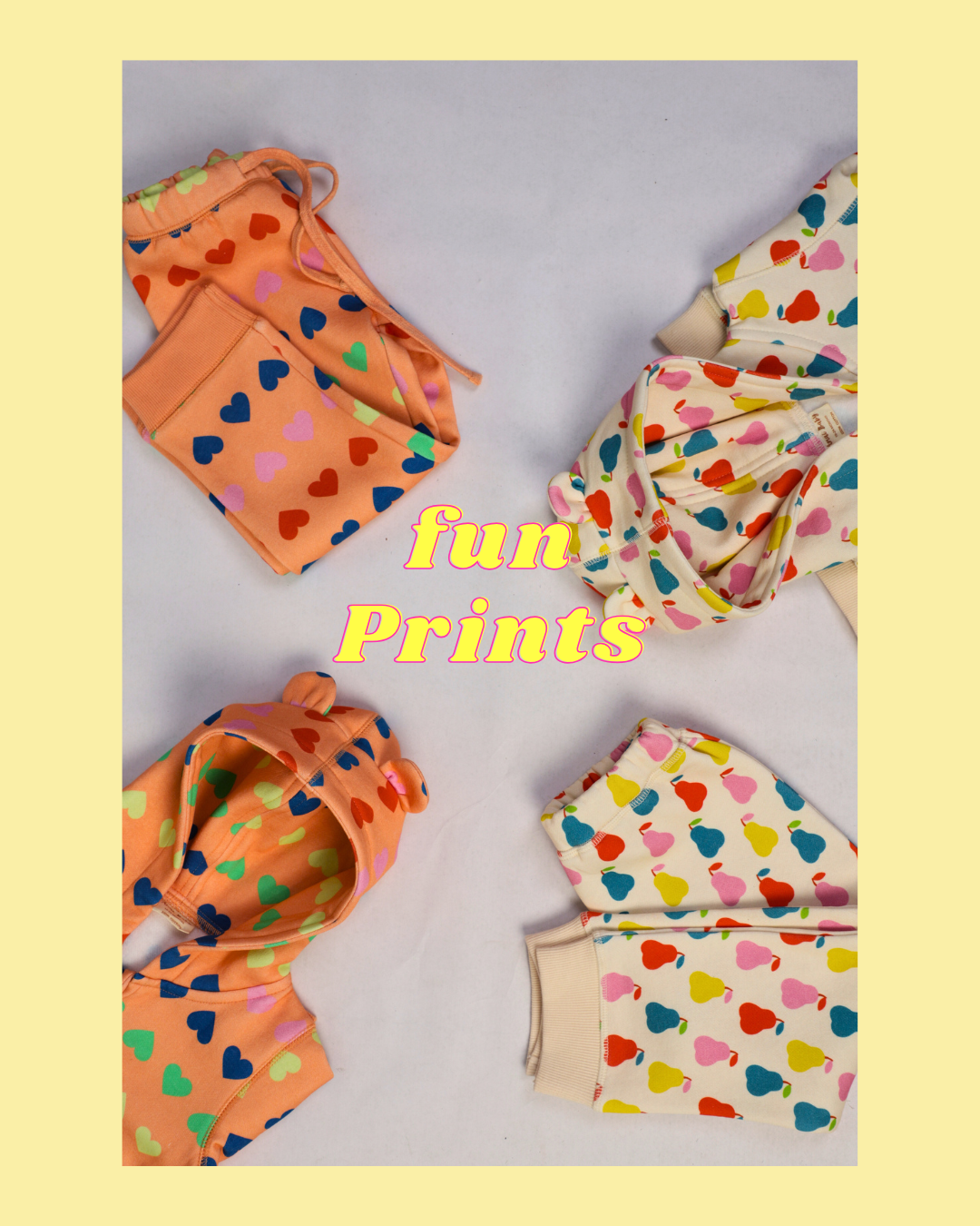 Bunny Ears Cotton Fleece Hoodie Hearts Set!